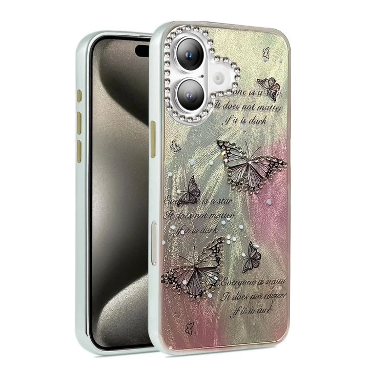 Mey İthalat®  iPhone 16 Kılıf Blade Aynalı Desenli Kapak - Desen 6