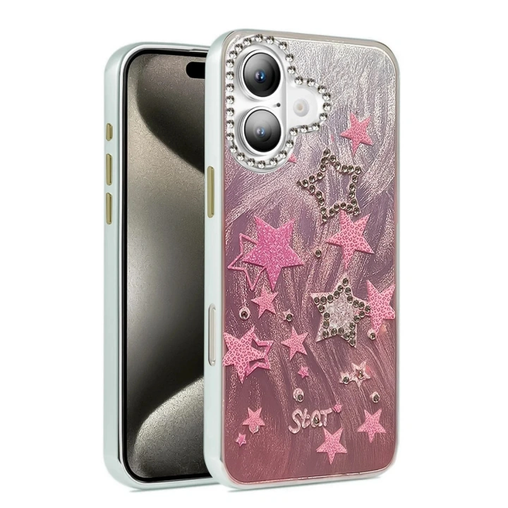 Mey İthalat®  iPhone 16 Kılıf Blade Aynalı Desenli Kapak - Desen 7