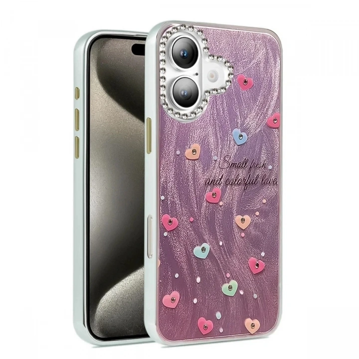 Mey İthalat®  iPhone 16 Kılıf Blade Aynalı Desenli Kapak - Desen 8