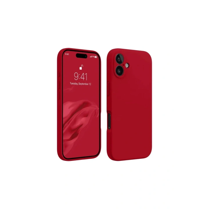 Mey İthalat®  iPhone 16 Kılıf First Silikon - Kırmızı