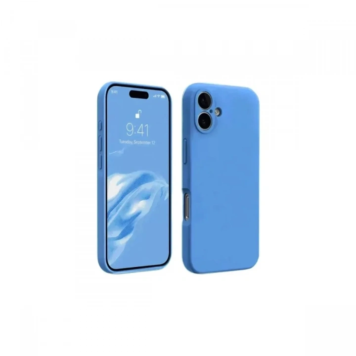 Mey İthalat®   iPhone 16 Kılıf First Silikon - Mavi