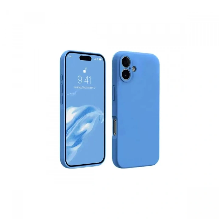 Mey İthalat®   iPhone 16 Kılıf First Silikon - Mavi