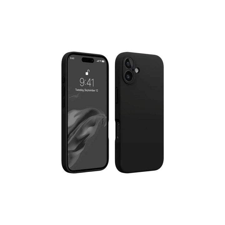 Mey İthalat®  iPhone 16 Kılıf First Silikon - Siyah