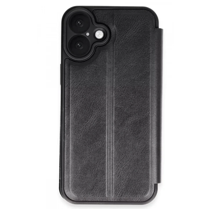 Mey İthalat®   iPhone 16 Kılıf Flip Cover - Siyah