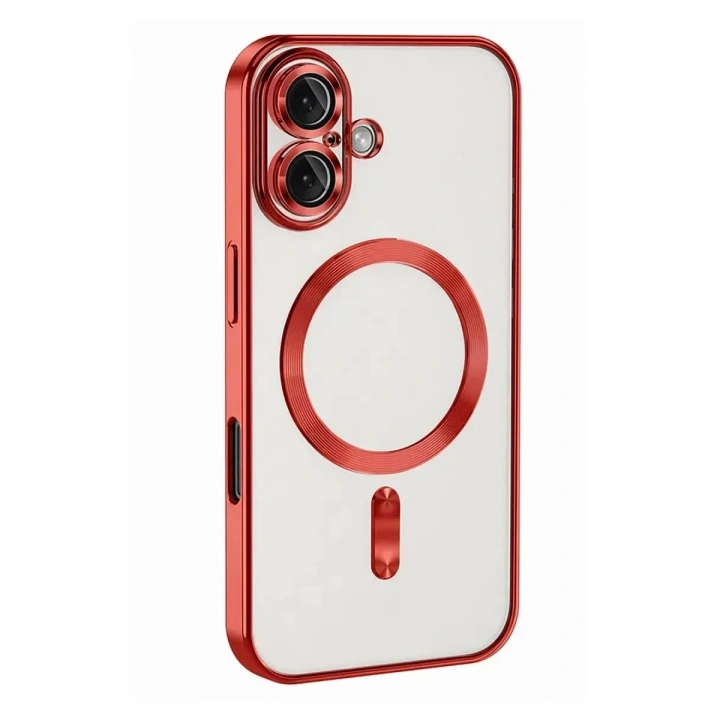 Mey İthalat®   iPhone 16 Kılıf Kross Magneticsafe Kapak - Kırmızı
