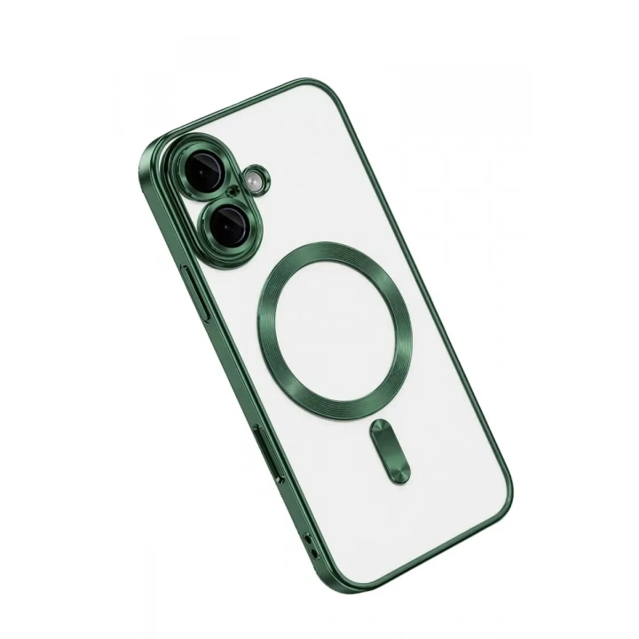 Mey İthalat®   iPhone 16 Kılıf Kross Magneticsafe Kapak - Koyu Yeşil