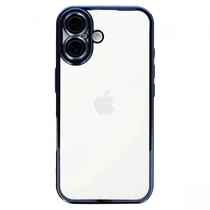 Mey İthalat®  iPhone 16 Kılıf  Lensli Silikon - Açık Mavi