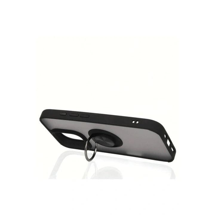 Mey İthalat®  iPhone 16 Kılıf Montreal Yüzüklü Silikon Kapak - Lacivert