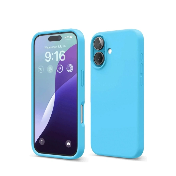 Mey İthalat®  iPhone 16 Kılıf Nano içi Kadife Silikon - Mavi