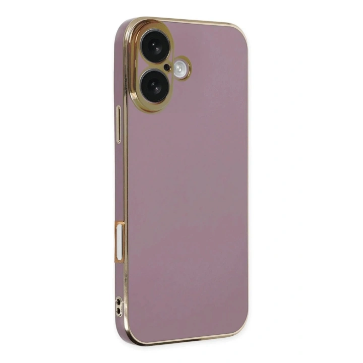 Mey İthalat®  iPhone 16 Kılıf Volet Silikon - Mor