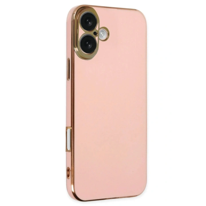 Mey İthalat®  iPhone 16 Kılıf Volet Silikon - Pembe