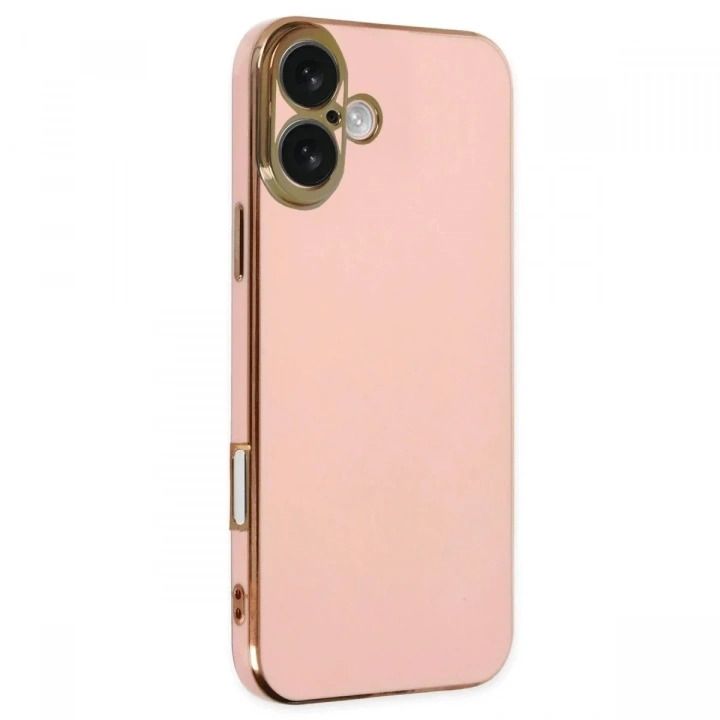 Mey İthalat®  iPhone 16 Kılıf Volet Silikon - Pembe