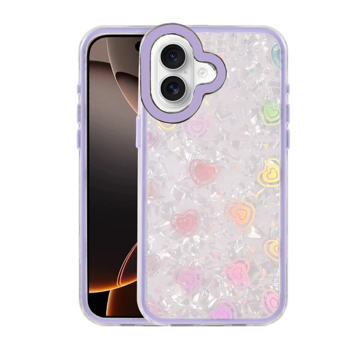 Mey İthalat®   iPhone 16 Lumi Desenli Kapak - Mor