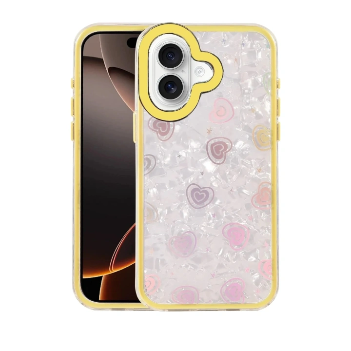 Mey İthalat®   iPhone 16 Lumi Desenli Kapak - Sarı