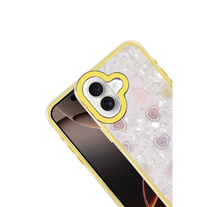 Mey İthalat®   iPhone 16 Lumi Desenli Kapak - Sarı
