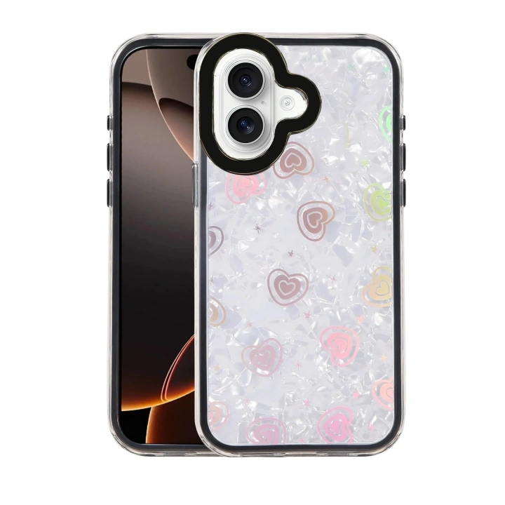 Mey İthalat®   iPhone 16 Lumi Desenli Kapak - Siyah