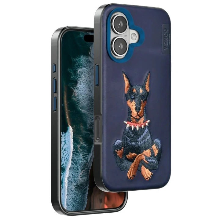 Mey İthalat®  iPhone 16 Perma Desenli Kapak - Lacivert