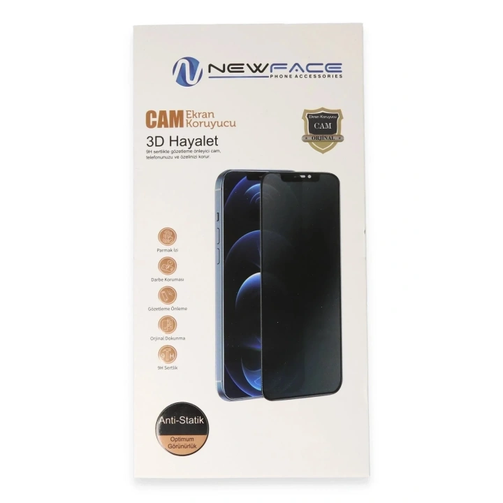 Mey İthalat®  iPhone 16 Plus 3D Antistatik Hayalet Cam Ekran Koruyucu