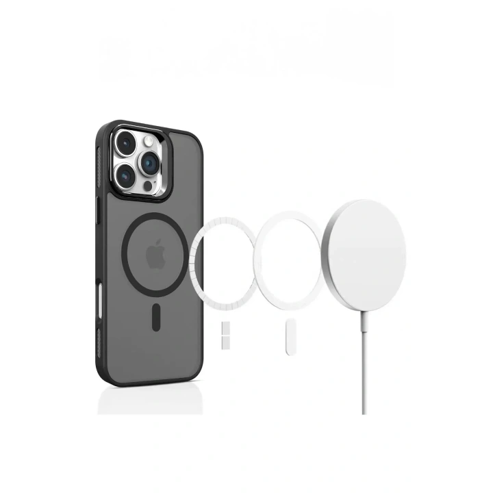 Mey İthalat®  iPhone 16 Plus Flet Lens Magsafe Kapak - Turuncu