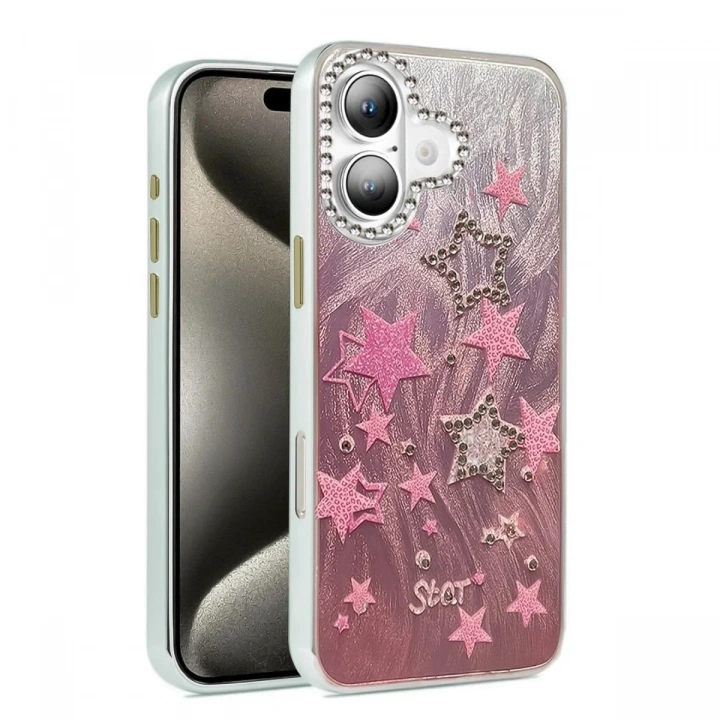 Mey İthalat®  iPhone 16 Plus Kılıf Blade Aynalı Desenli Kapak - Desen 7