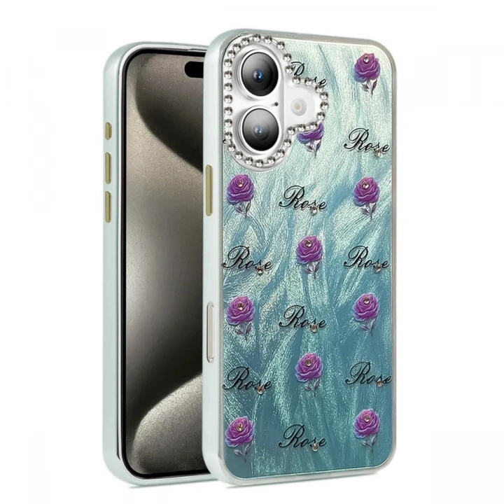 Mey İthalat®  iPhone 16 Plus Kılıf Blade Aynalı Desenli Kapak - Desen 9