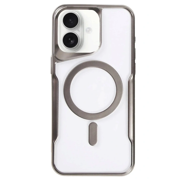 Mey İthalat®  iPhone 16 Plus Kılıf Boyi Magsafe Silikon Kapak - Titan Gri