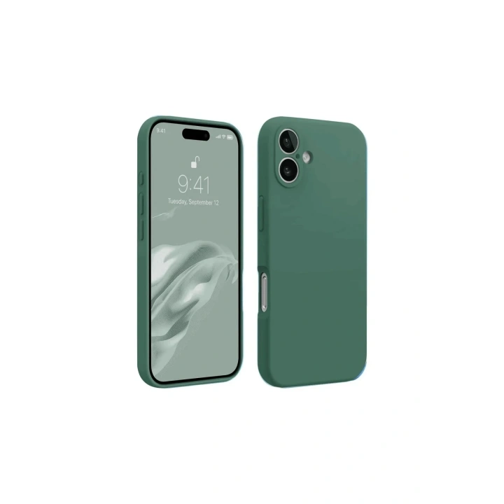 Mey İthalat®  iPhone 16 Plus Kılıf First Silikon - Koyu Yeşil