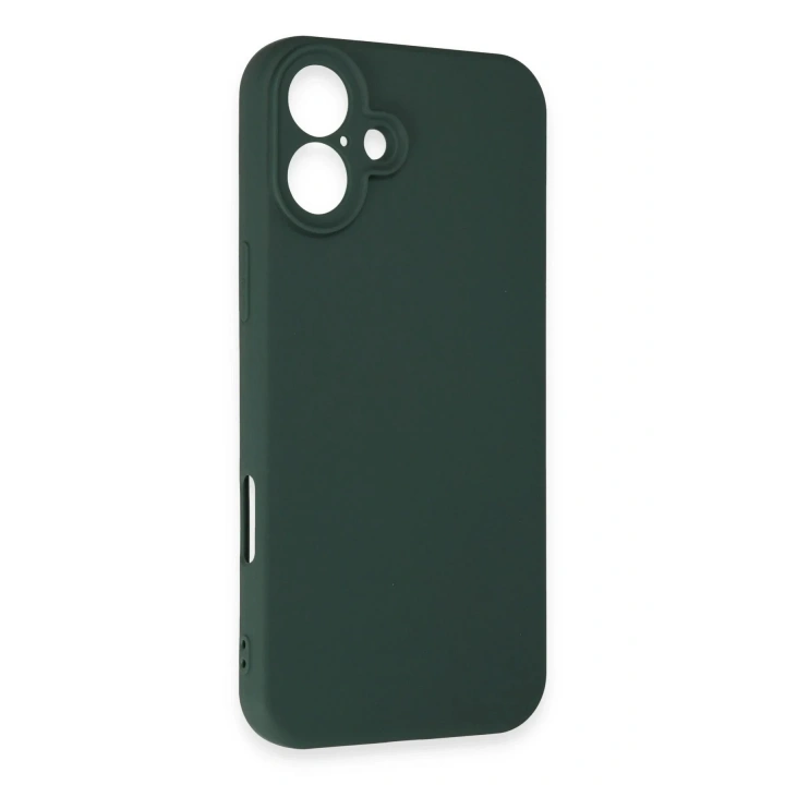 Mey İthalat®  iPhone 16 Plus Kılıf First Silikon - Koyu Yeşil