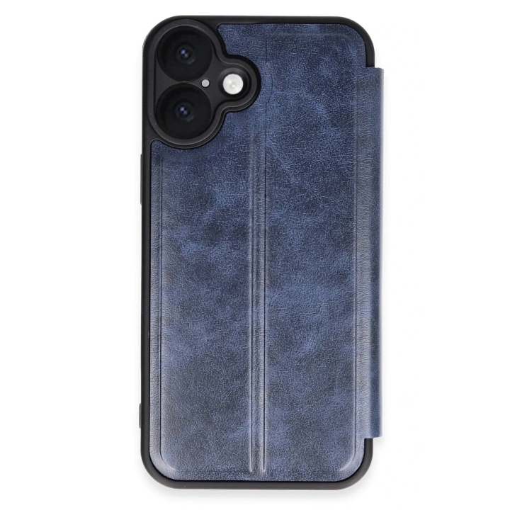 Mey İthalat®  iPhone 16 Plus Kılıf Flip Cover - Lacivert