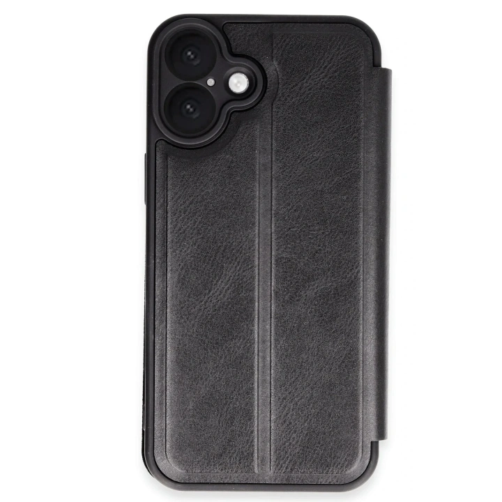 Mey İthalat®  iPhone 16 Plus Kılıf Flip Cover - Siyah