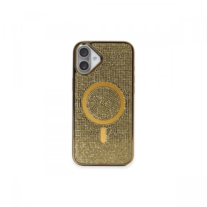 Mey İthalat®  iPhone 16 Plus Kılıf Helen Magsafe Kapak - Gold