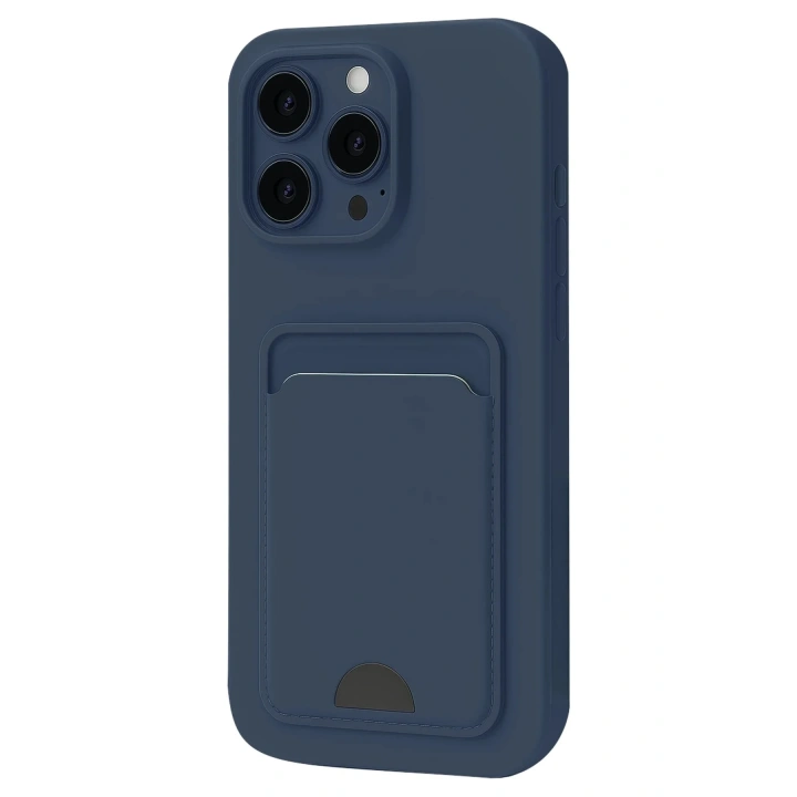 Mey İthalat®  iPhone 16 Plus Kılıf Kelvin Kartvizitli Silikon - Lacivert