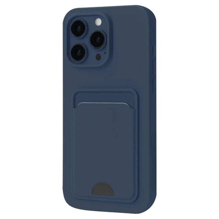 Mey İthalat®  iPhone 16 Plus Kılıf Kelvin Kartvizitli Silikon - Lacivert