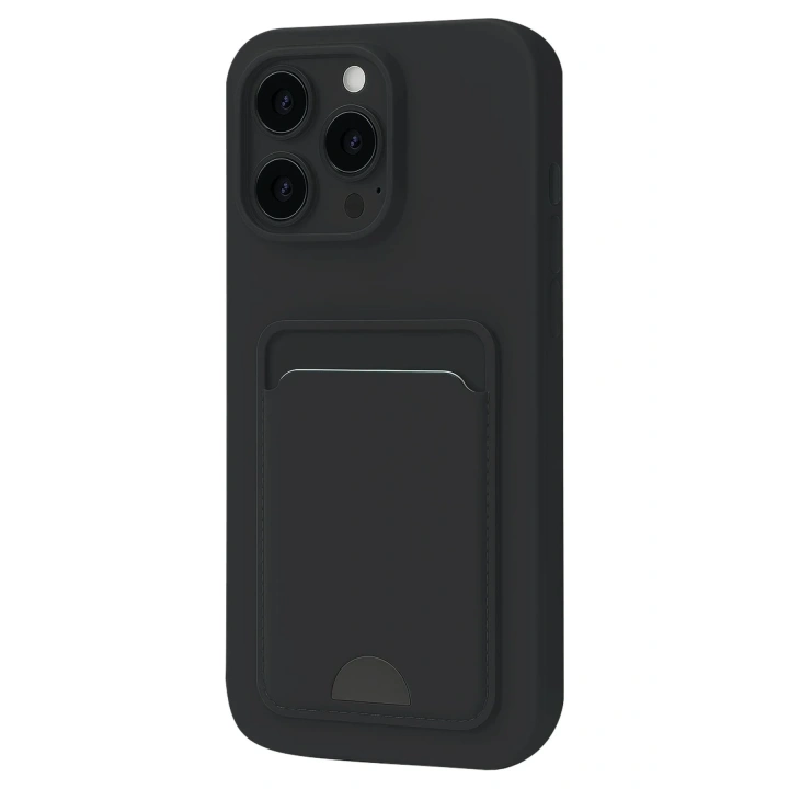 Mey İthalat®  iPhone 16 Plus Kılıf Kelvin Kartvizitli Silikon - Siyah