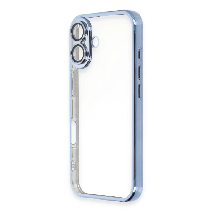 Mey İthalat®  iPhone 16 Plus Kılıf  Lensli Silikon - Açık Mavi