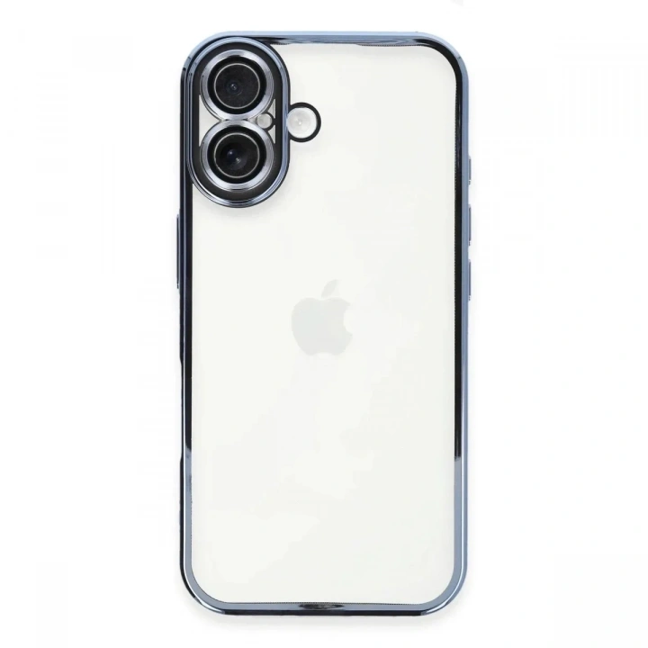 Mey İthalat®  iPhone 16 Plus Kılıf  Lensli Silikon - Açık Mavi