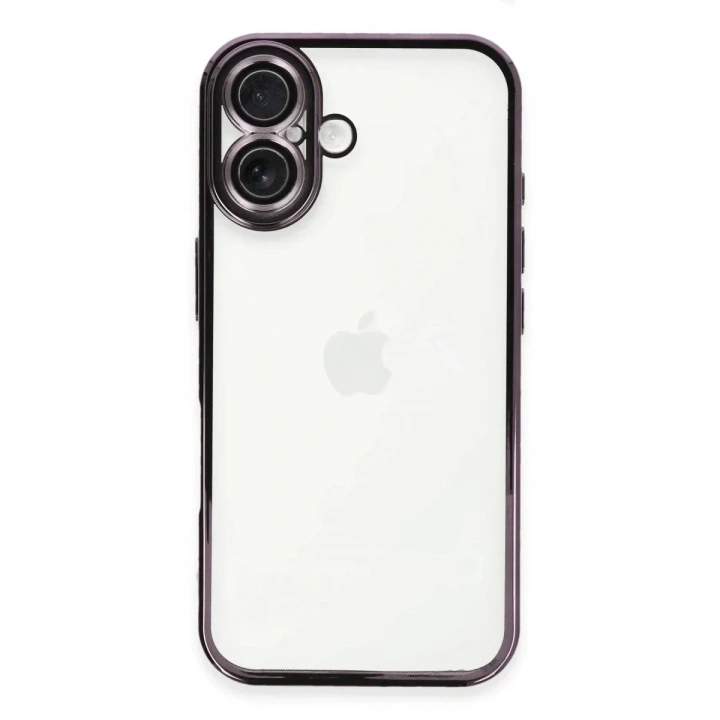 Mey İthalat®  iPhone 16 Plus Kılıf  Lensli Silikon - Mor