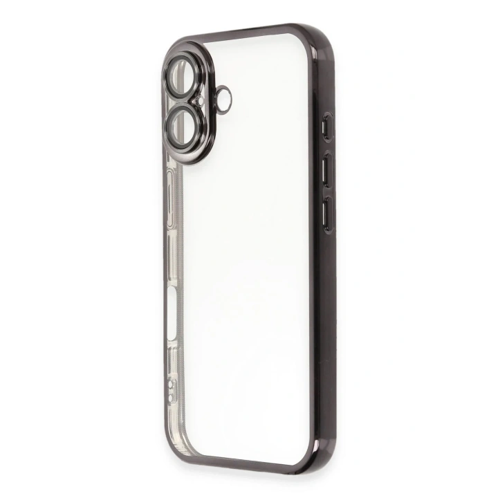 Mey İthalat®  iPhone 16 Plus Kılıf  Lensli Silikon - Siyah