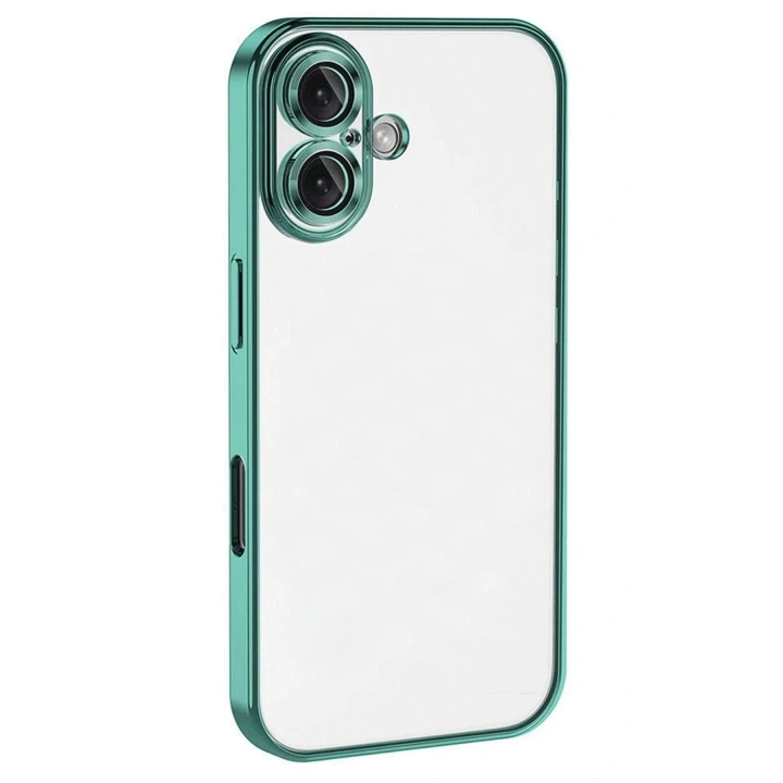 Mey İthalat®  iPhone 16 Plus Kılıf  Lensli Silikon - Turkuaz