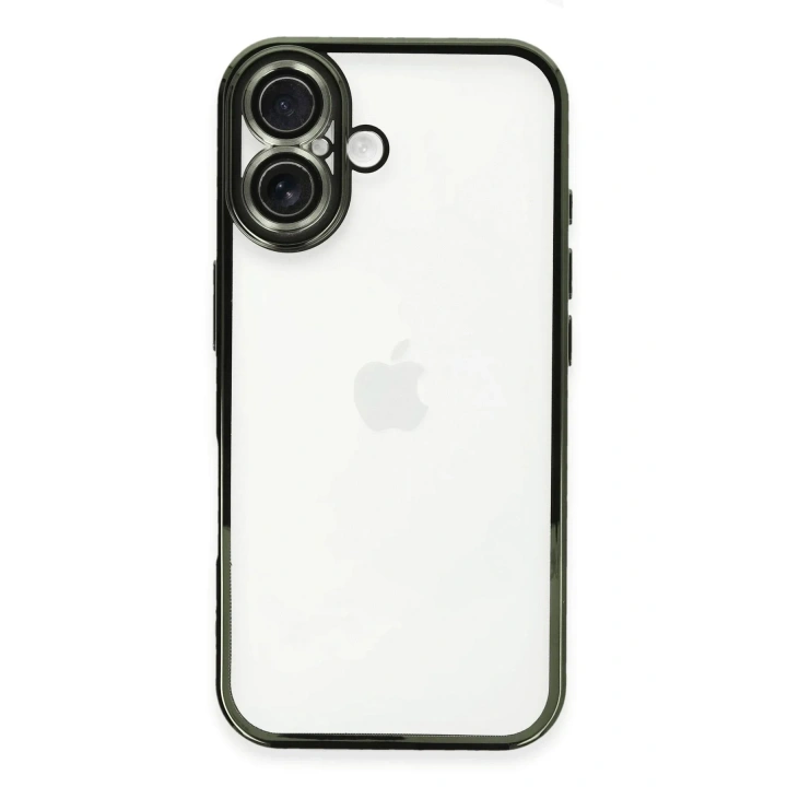 Mey İthalat®  iPhone 16 Plus Kılıf  Lensli Silikon - Yeşil