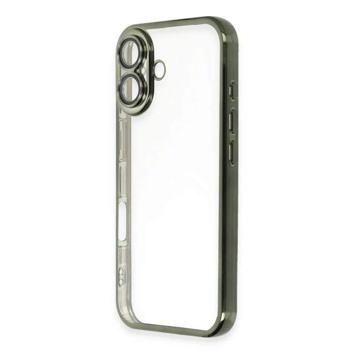 Mey İthalat®  iPhone 16 Plus Kılıf  Lensli Silikon - Yeşil