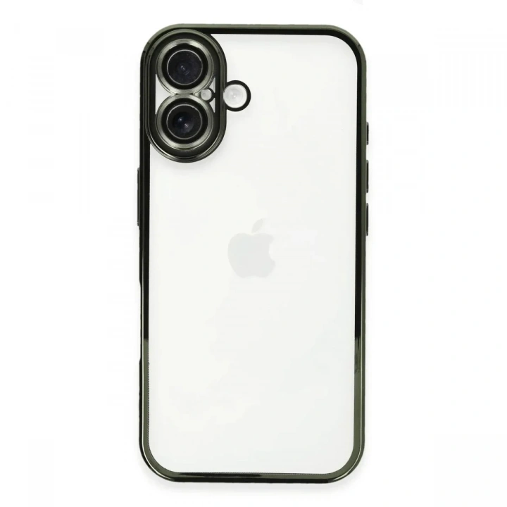 Mey İthalat®  iPhone 16 Plus Kılıf  Lensli Silikon - Yeşil
