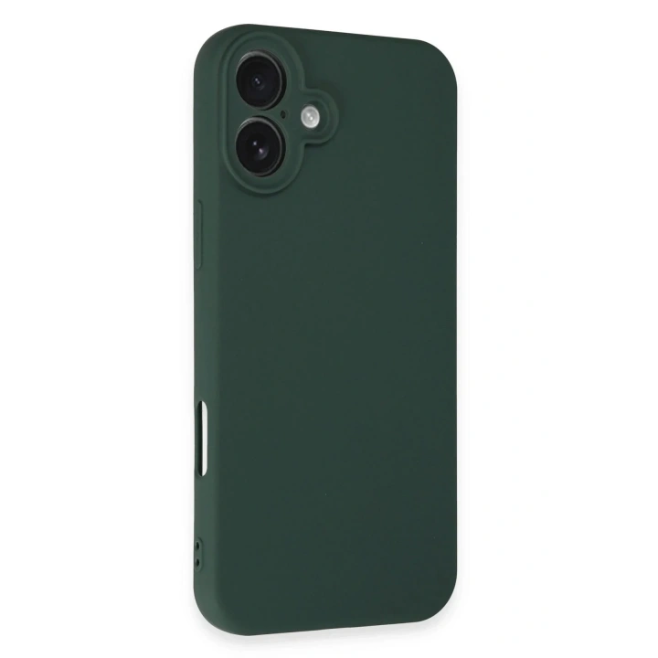 Mey İthalat®  iPhone 16 Plus Kılıf Nano içi Kadife Silikon - Koyu Yeşil