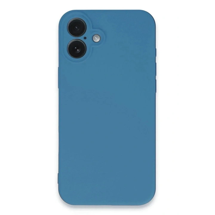 Mey İthalat®  iPhone 16 Plus Kılıf Nano içi Kadife Silikon - Mavi