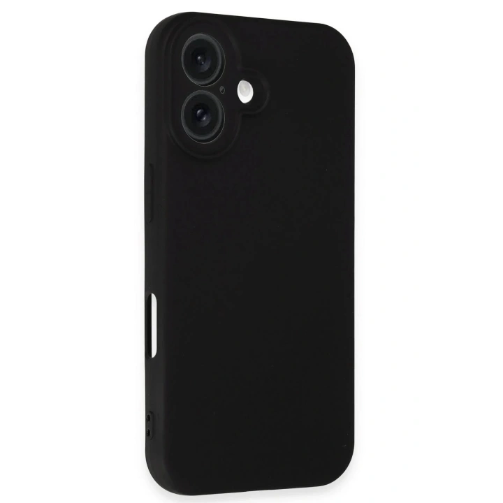 Mey İthalat®  iPhone 16 Plus Kılıf Nano içi Kadife Silikon - Siyah