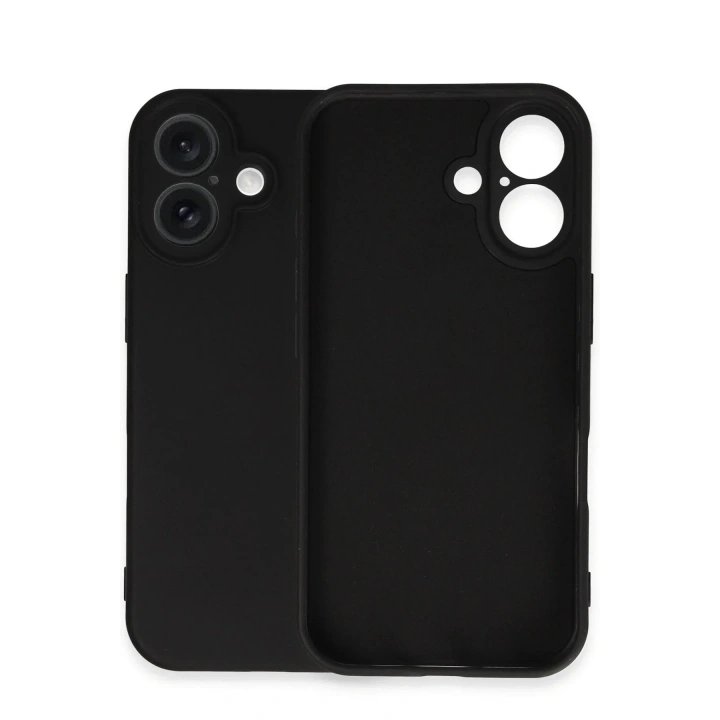 Mey İthalat®  iPhone 16 Plus Kılıf Nano içi Kadife Silikon - Siyah