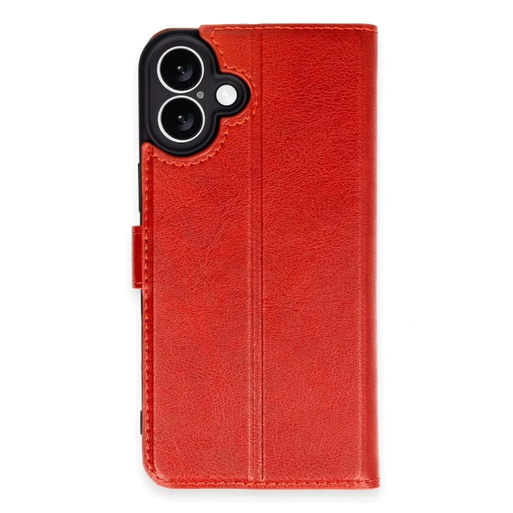 Mey İthalat®  iPhone 16 Plus Kılıf Trend S Plus Kapaklı Kılıf - Kırmızı