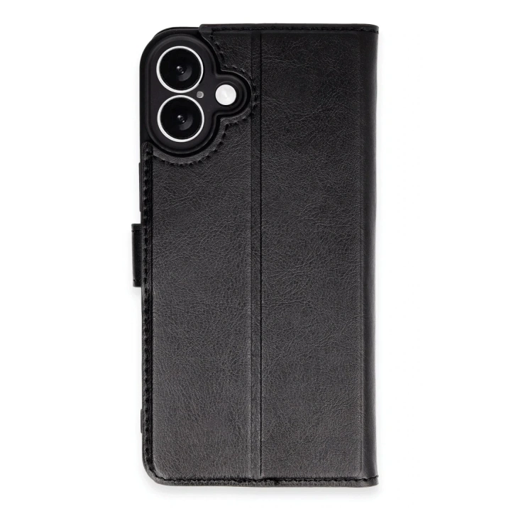 Mey İthalat®  iPhone 16 Plus Kılıf Trend S Plus Kapaklı Kılıf - Siyah