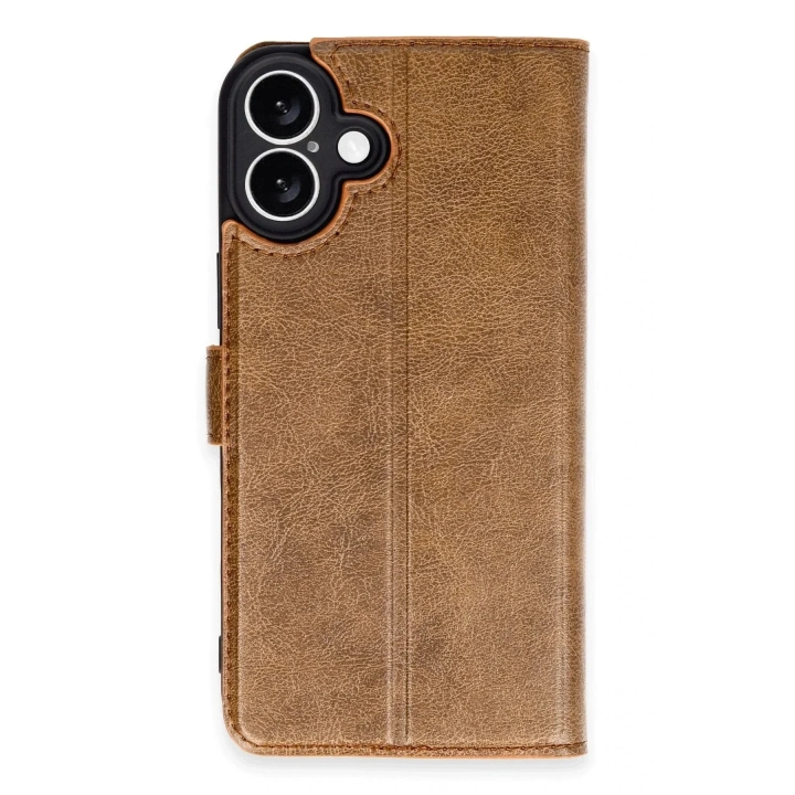 Mey İthalat®  iPhone 16 Plus Kılıf Trend S Plus Kapaklı Kılıf - Taba