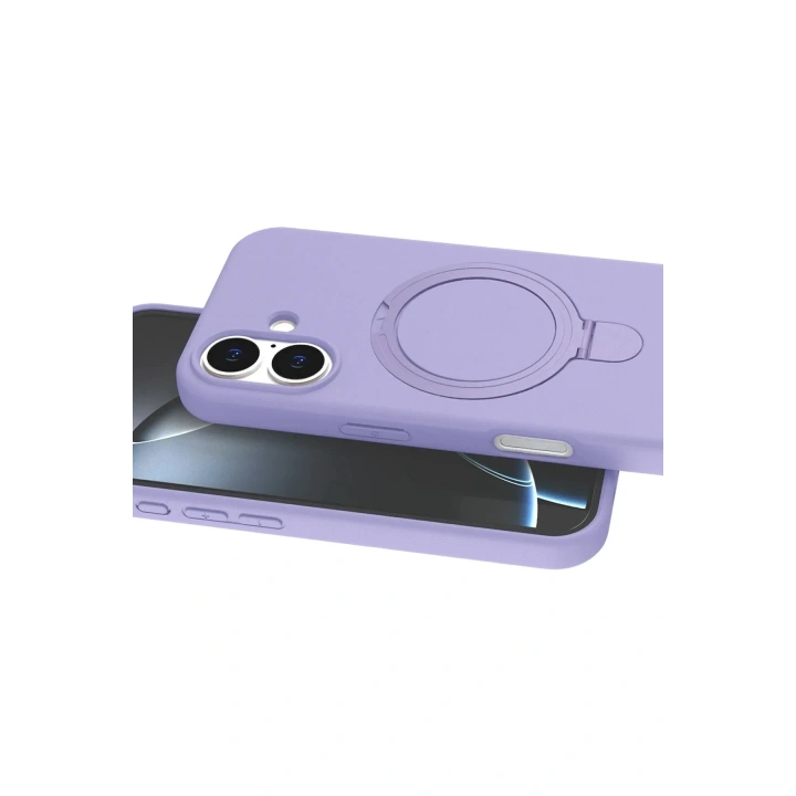 Mey İthalat®   iPhone 16 Plus Regal Magsafe Standlı Kapak - Lila